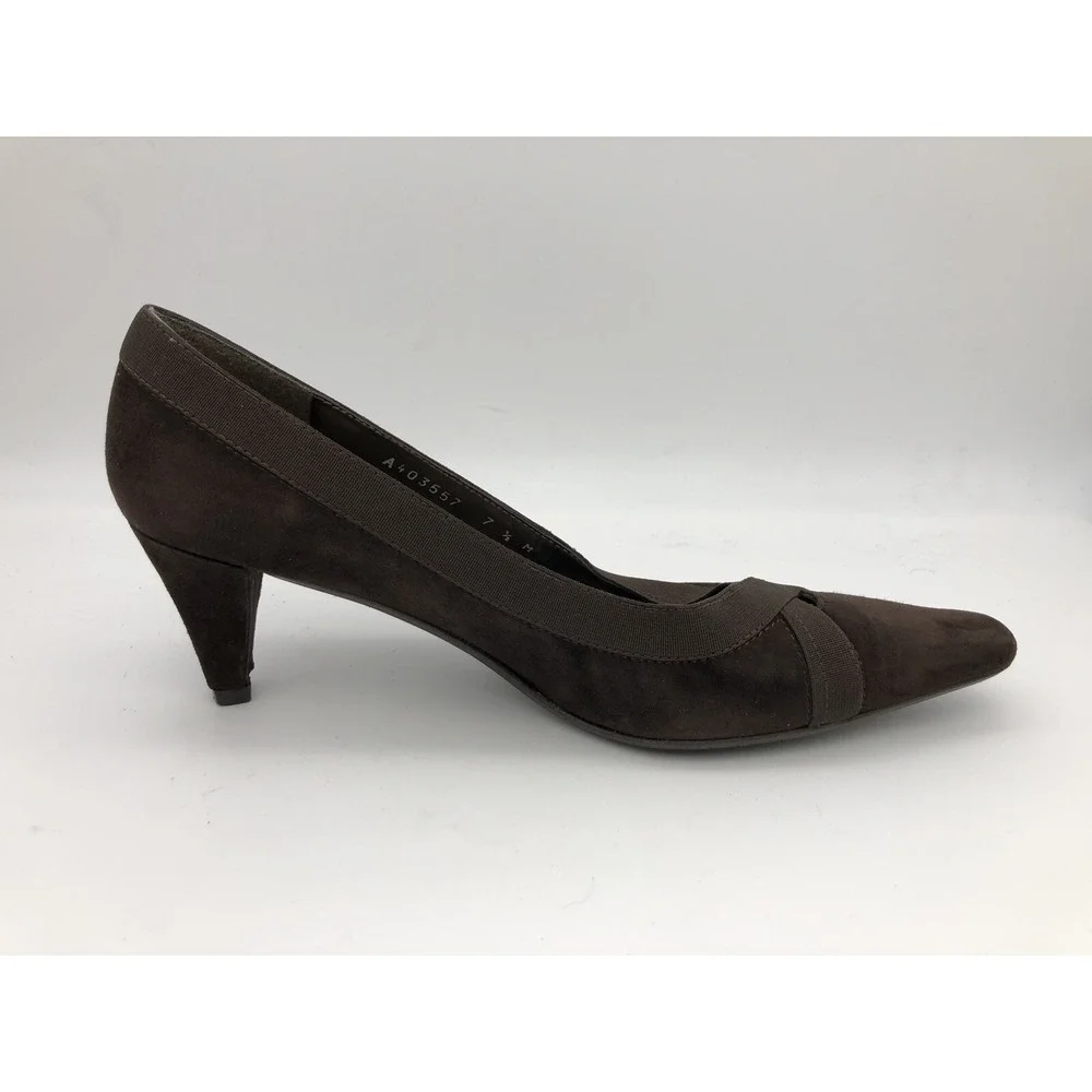 Stuart Weitzman Women's Size‎ 7.5 M Brown Suede Kitten Heels Cross Straps Spain